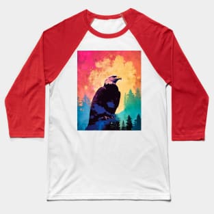 Majestic Eagle Silhouette: Freedom's Colors Baseball T-Shirt